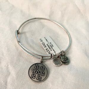 Alex and Ani It Is What It Is silver charm bangle